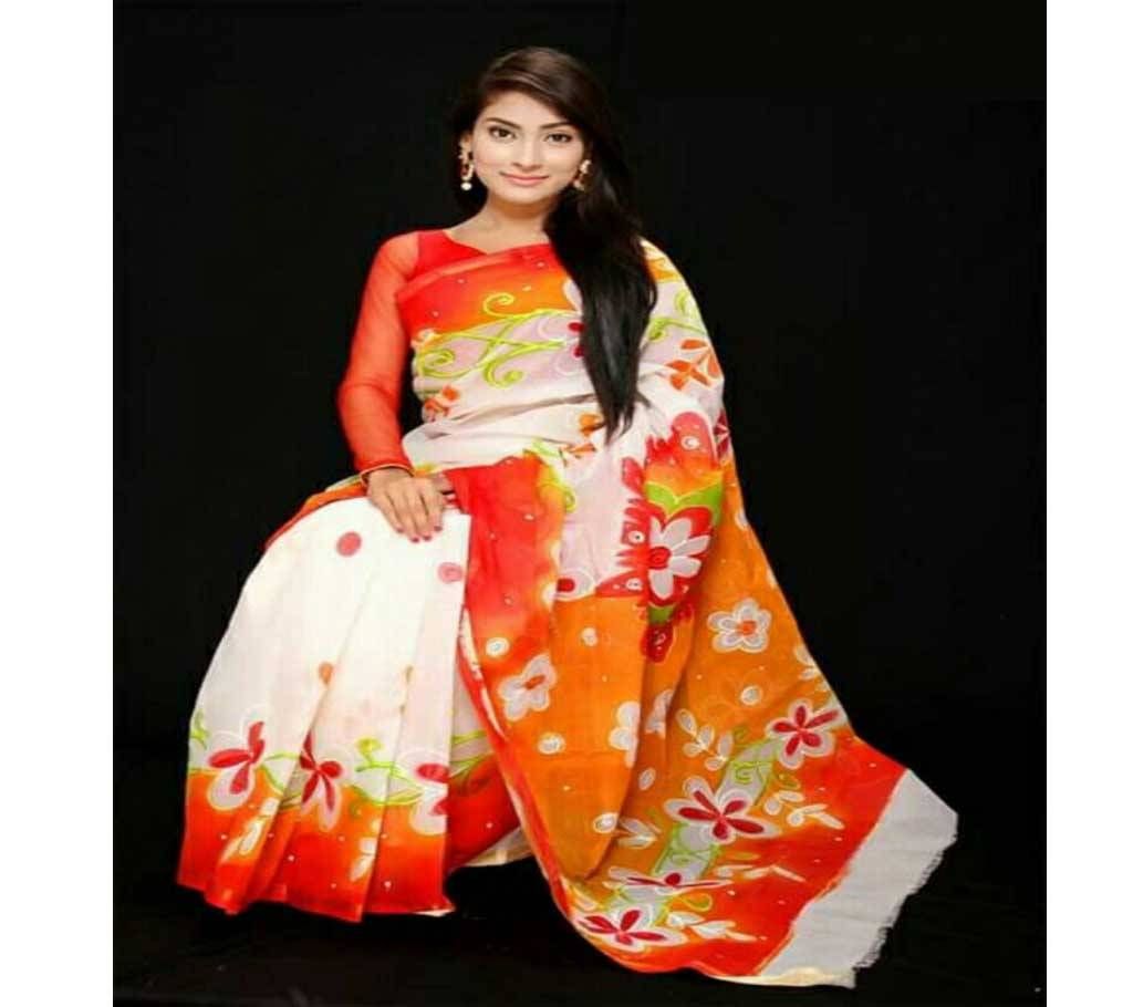 Cotton Kuta Handprint Saree