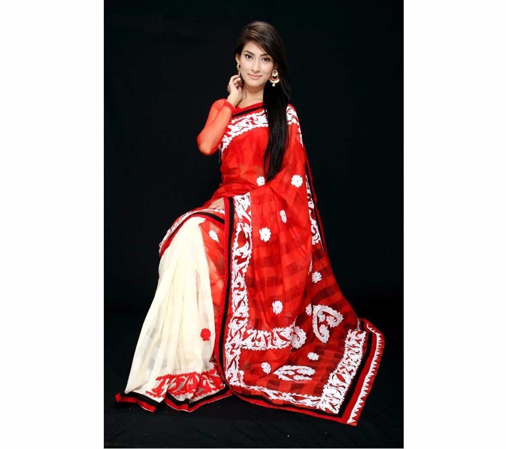 Pure Silk Applique Kota Cotton Sharee