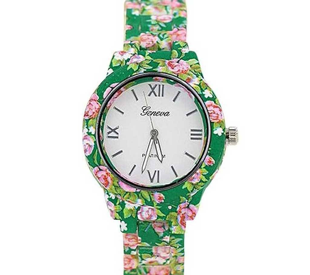 Simulated-Ceramics Analog Watch for Women - Green