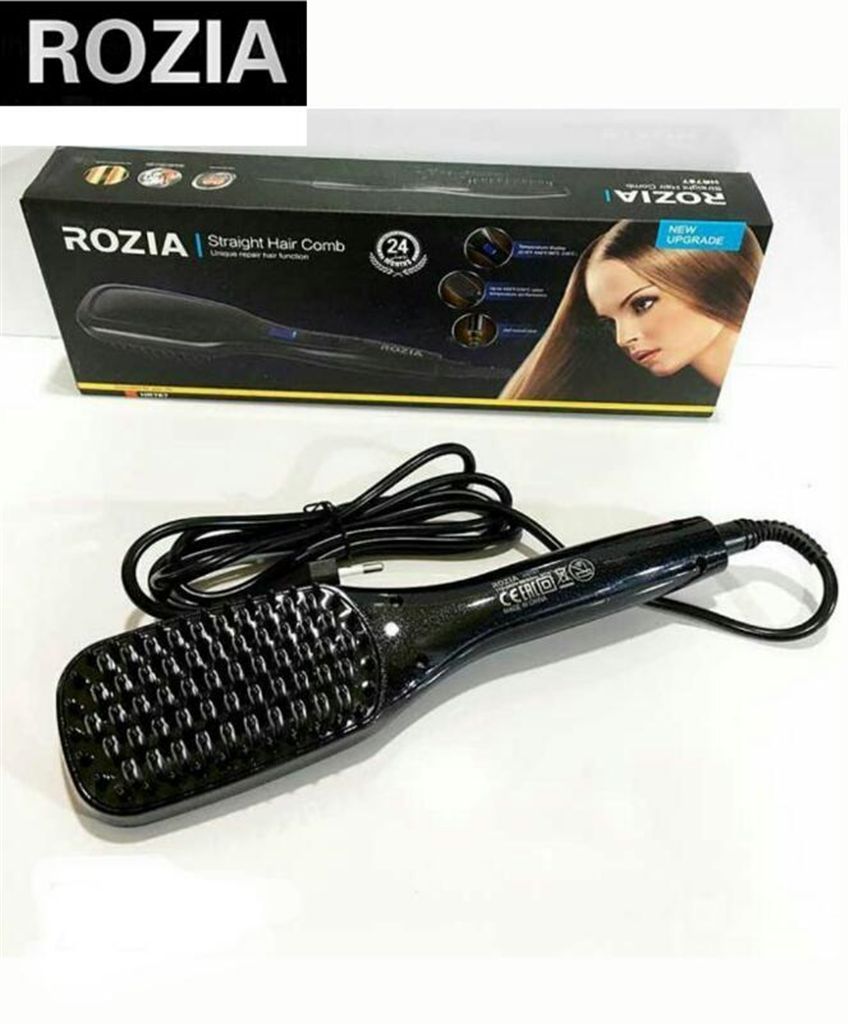 Rozia hair straightener brush with LCD display
