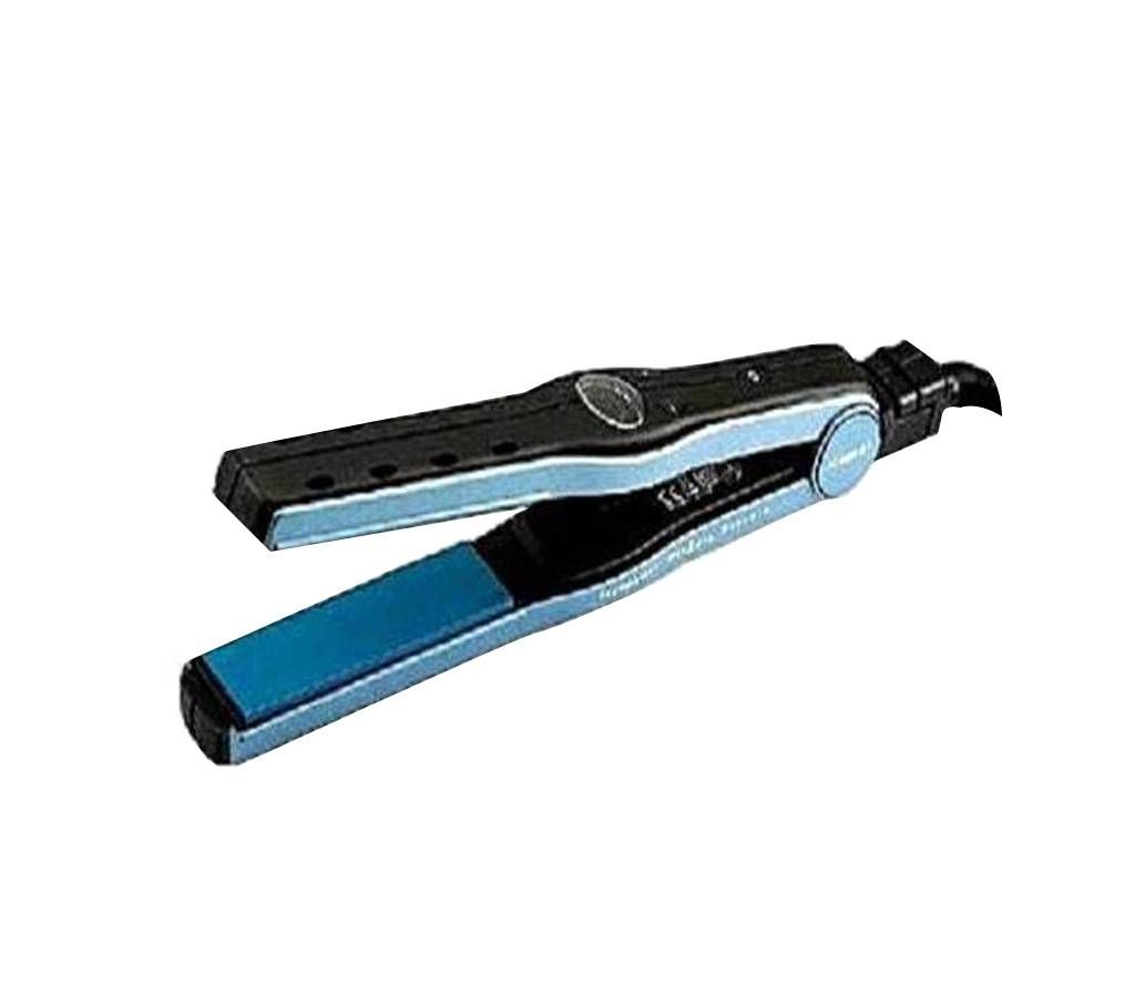 KM-1273 Digital Hair Straightener - Black and Blue