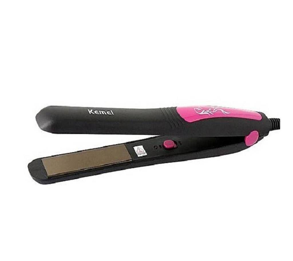 Kemei Professional Hair Straightener KM-328 - Black and Pink