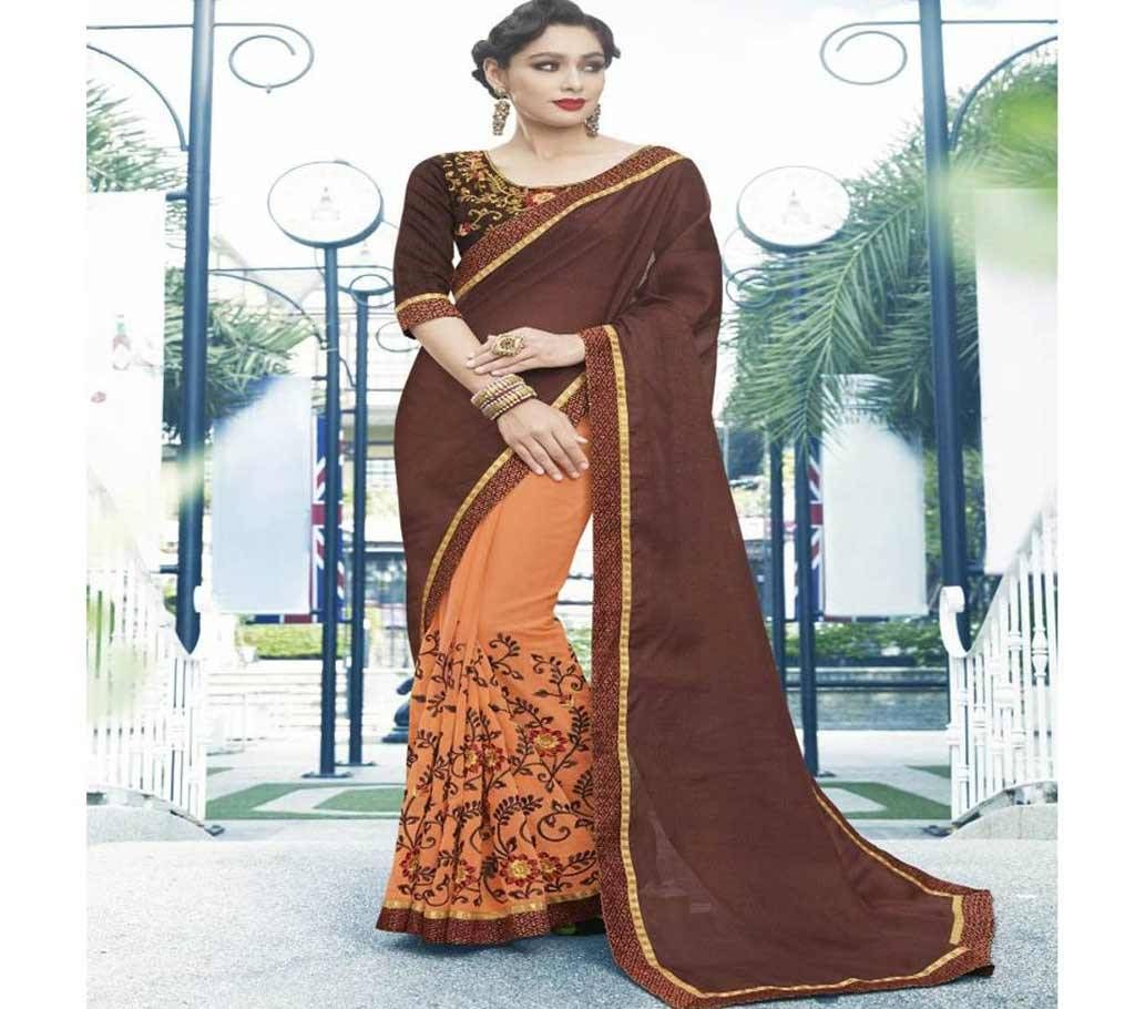 Georgette and embroidery work saree nsc-719