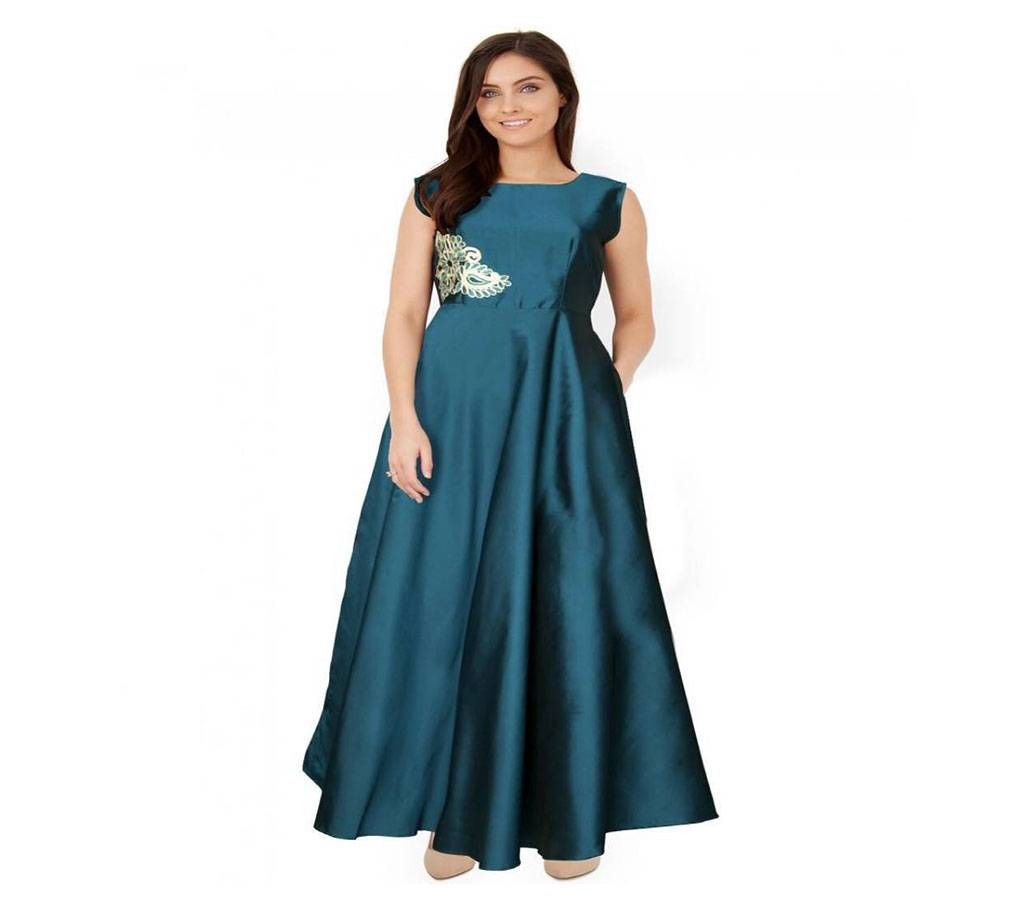 Stitched Paris green color gown