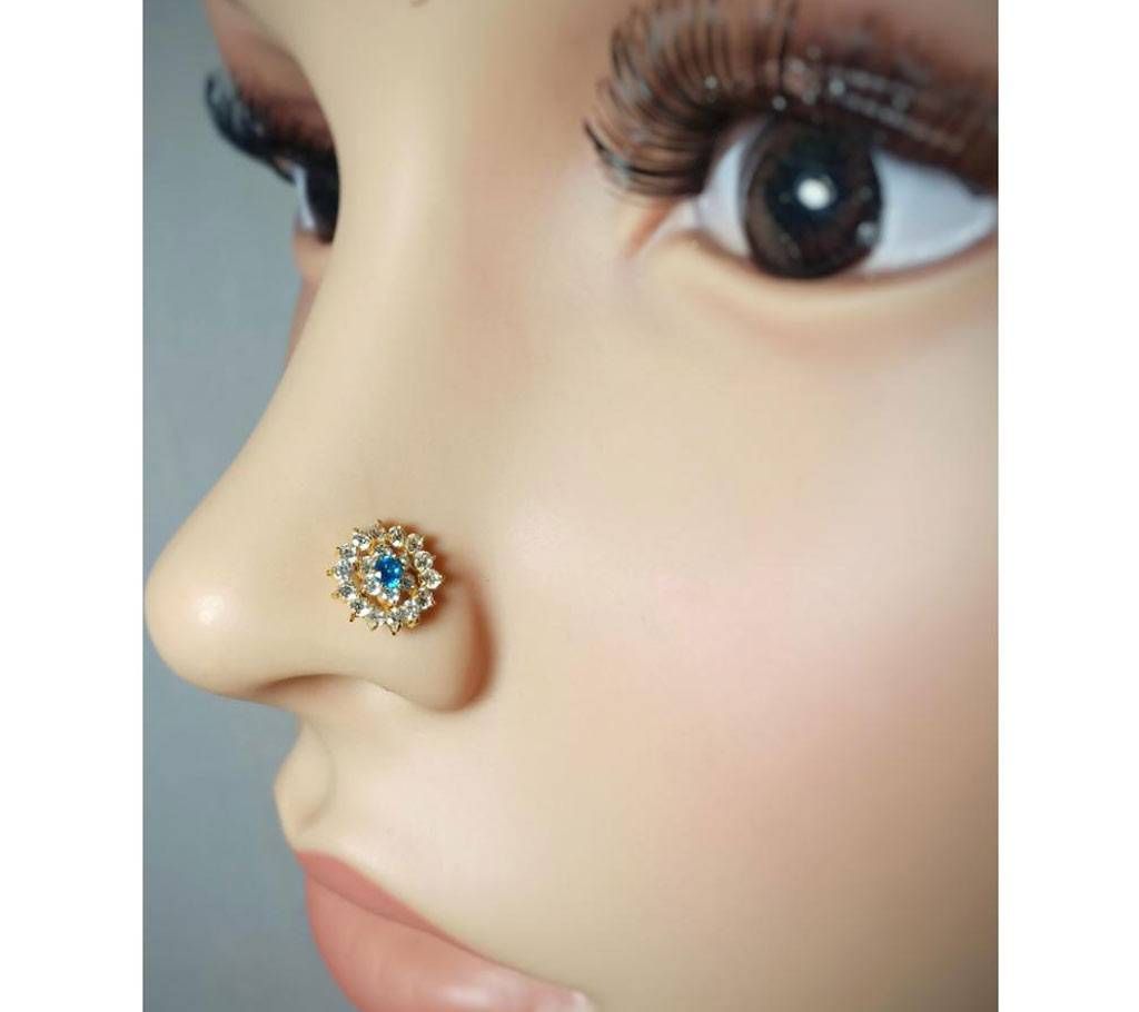 18K Gold 21 Zircon Stones Nose Pin