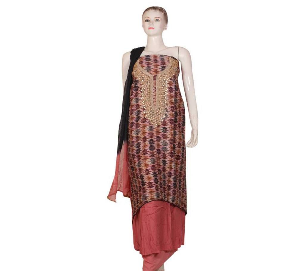 Unstitched Karchupi Work 2 Part 3 pcs