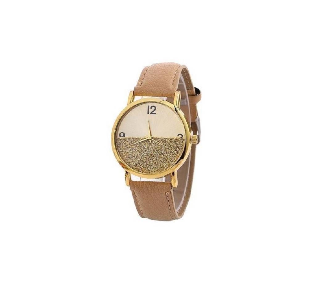 Brown Artificial Leather Analog Watch for Women