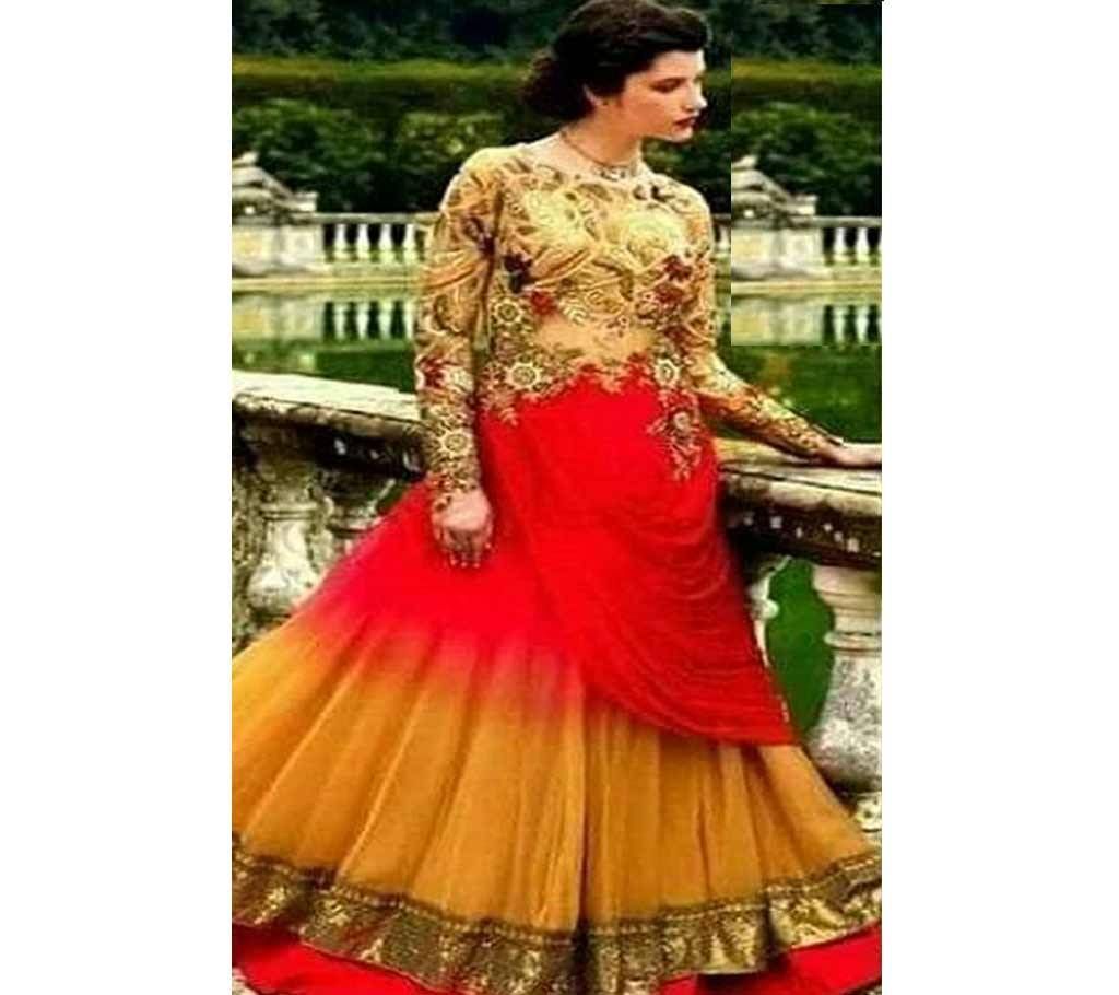 Unstitched Embroidery net Gaown For Women