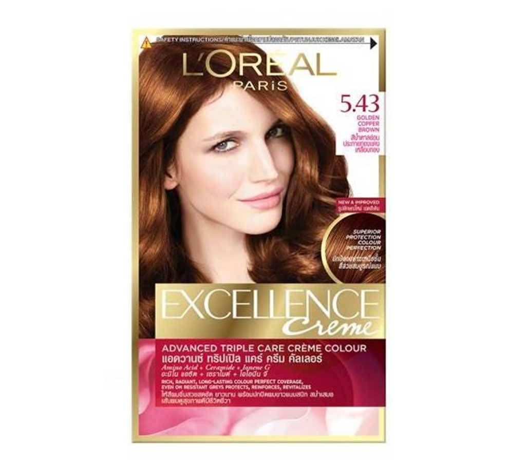 Loreal  Paris 5.43 golden copper brown hair colour (France)