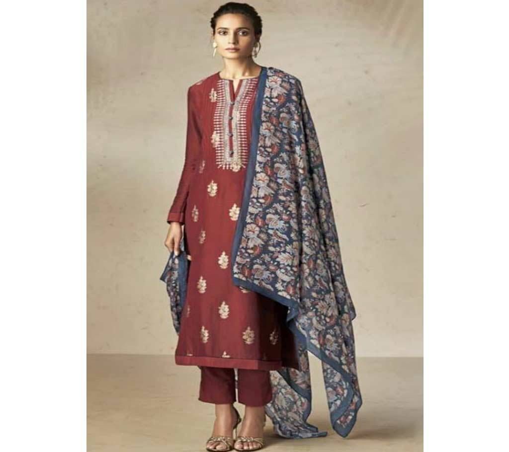 Sarg Posheeda -157 Unstitched Silk Suit