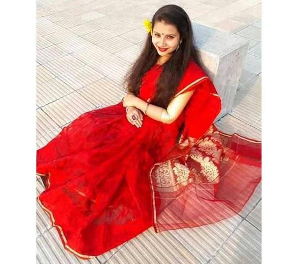Tangail RED Tissue Jamdani