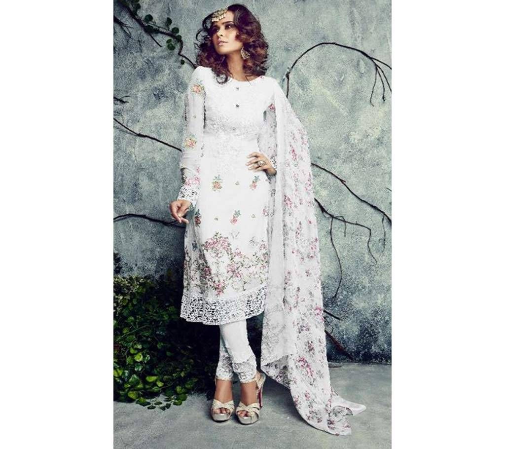 MUMTAZ HITS COLOUR BY SAJAWAT CREATION 4009 Ash Blue Semi Stitched GEORGETTE PARTY WEAR 