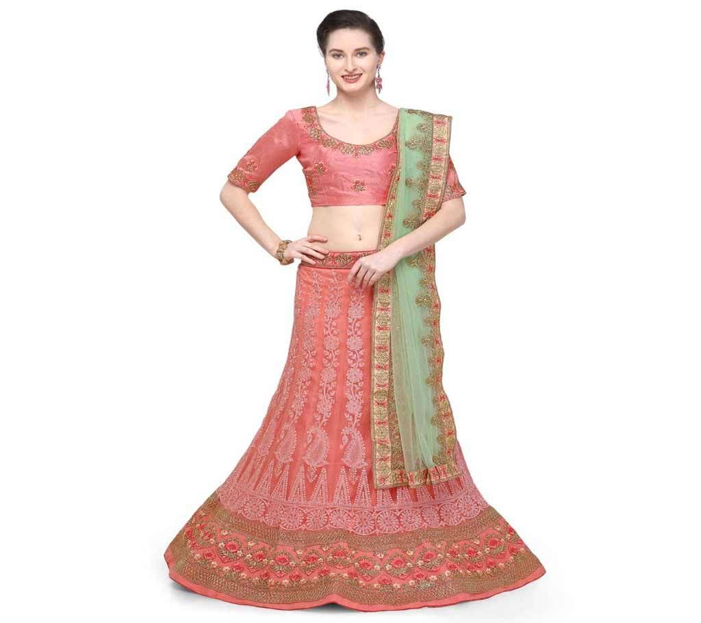 Unstitched Net Embroidered Lehenga Choli 5