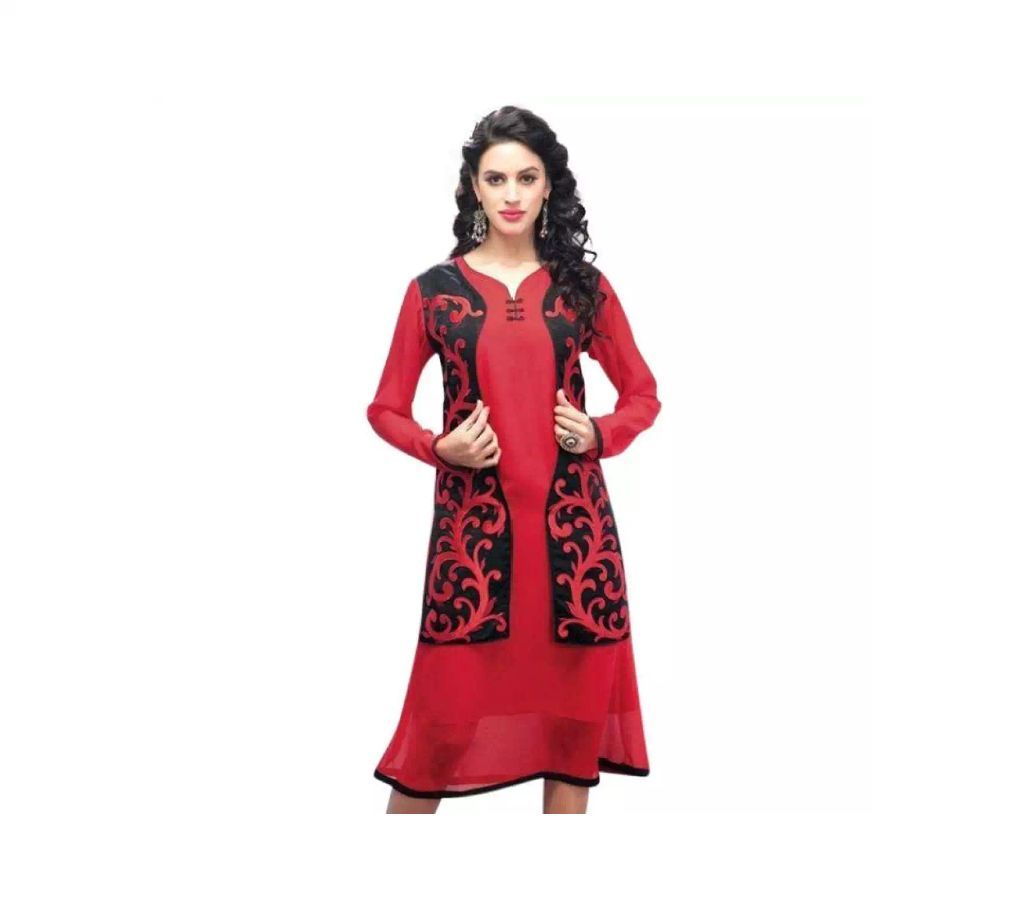 Red long sleeve kurti