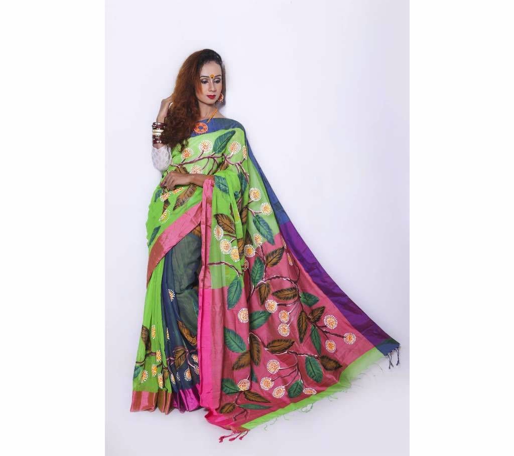 Half Silk Hand Painted Sharee