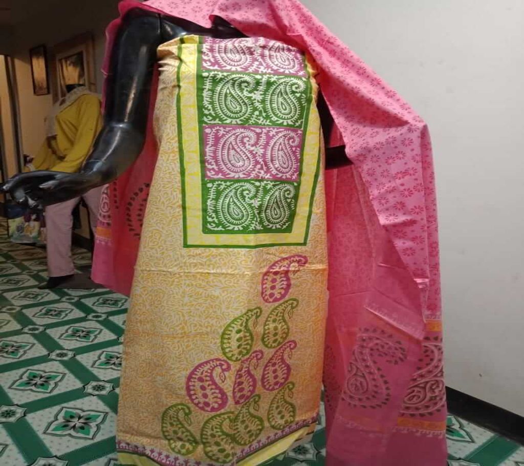 Pure Cotton Kamiz with block