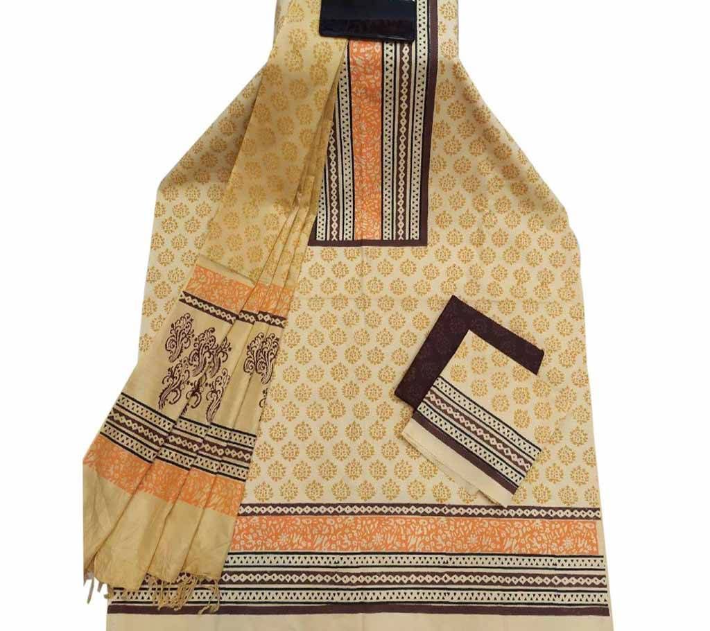 Unstitched Block Printed Cotton Salwar kameez st-4