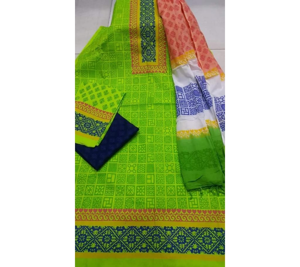 High Quality cloth block print three piece