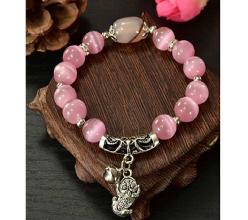 Girls Bracelets Natural Pink Crystal Beads Bracelets Women 