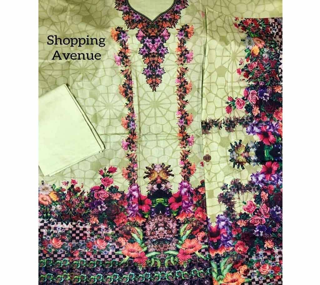 Unstitched Light weight Digital printed cotton Dress