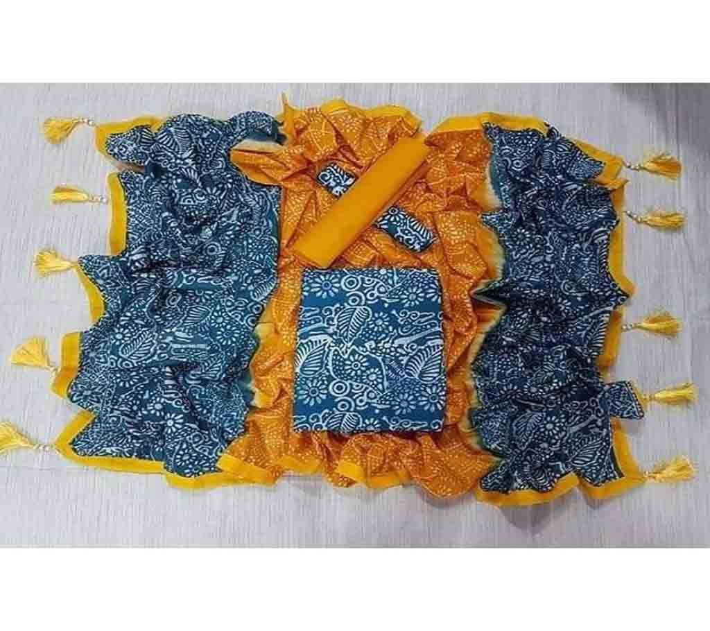 Bexi Voil Leach Vegetable Batik Three Piece For Women-29