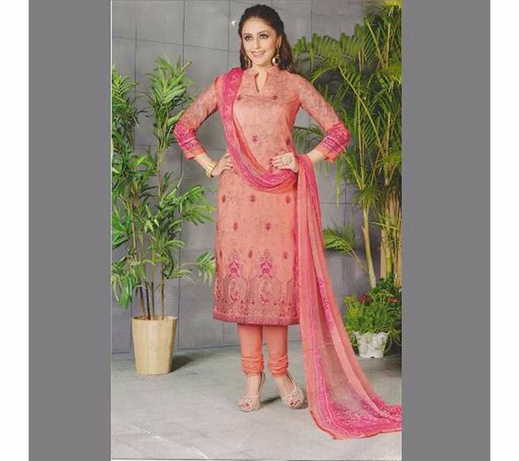 Rakhi Fashion Unstitched Lace Cotton Dress