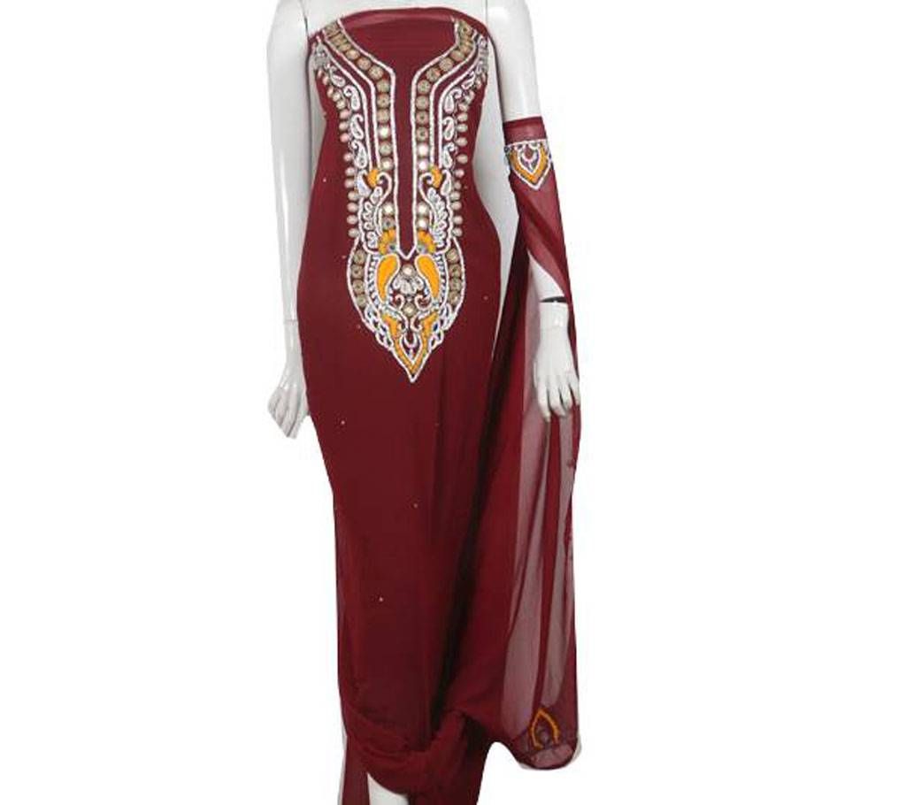 Unstitched Karchupi-work Georgette Single Kamiz