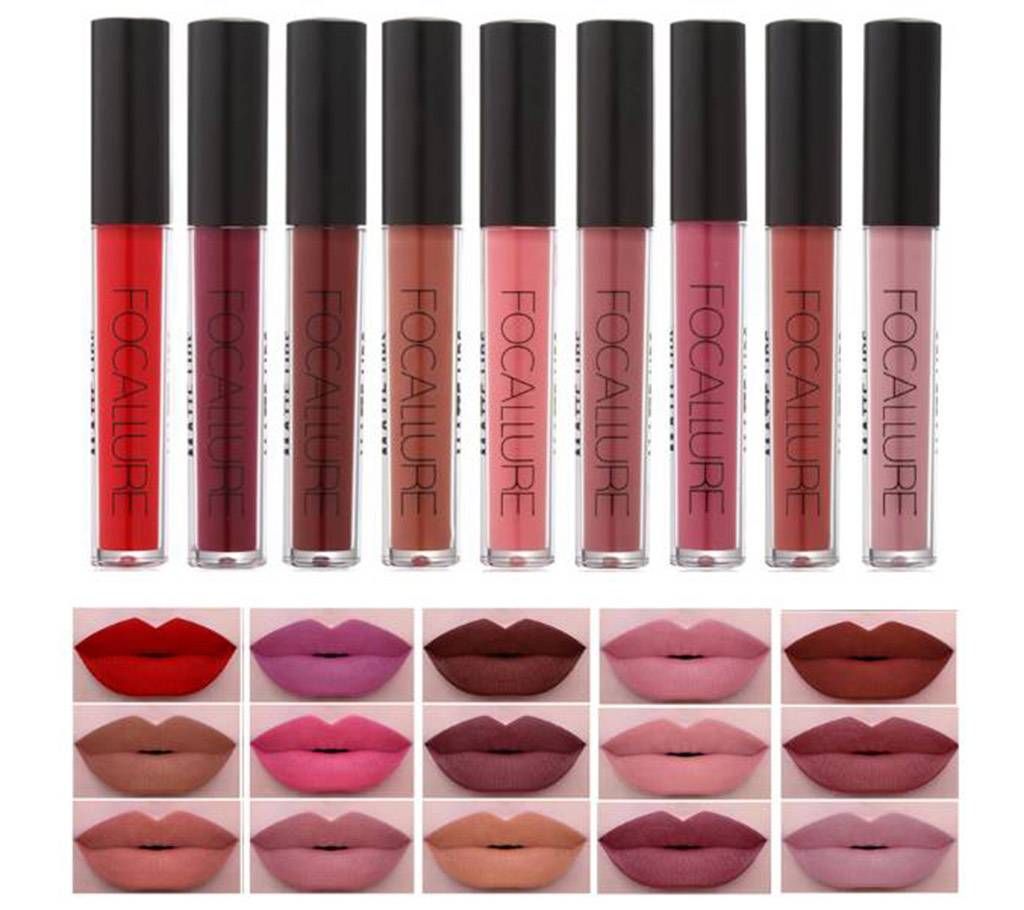 FOCALLURE Liquid Matte Lipgloss-9 pcs