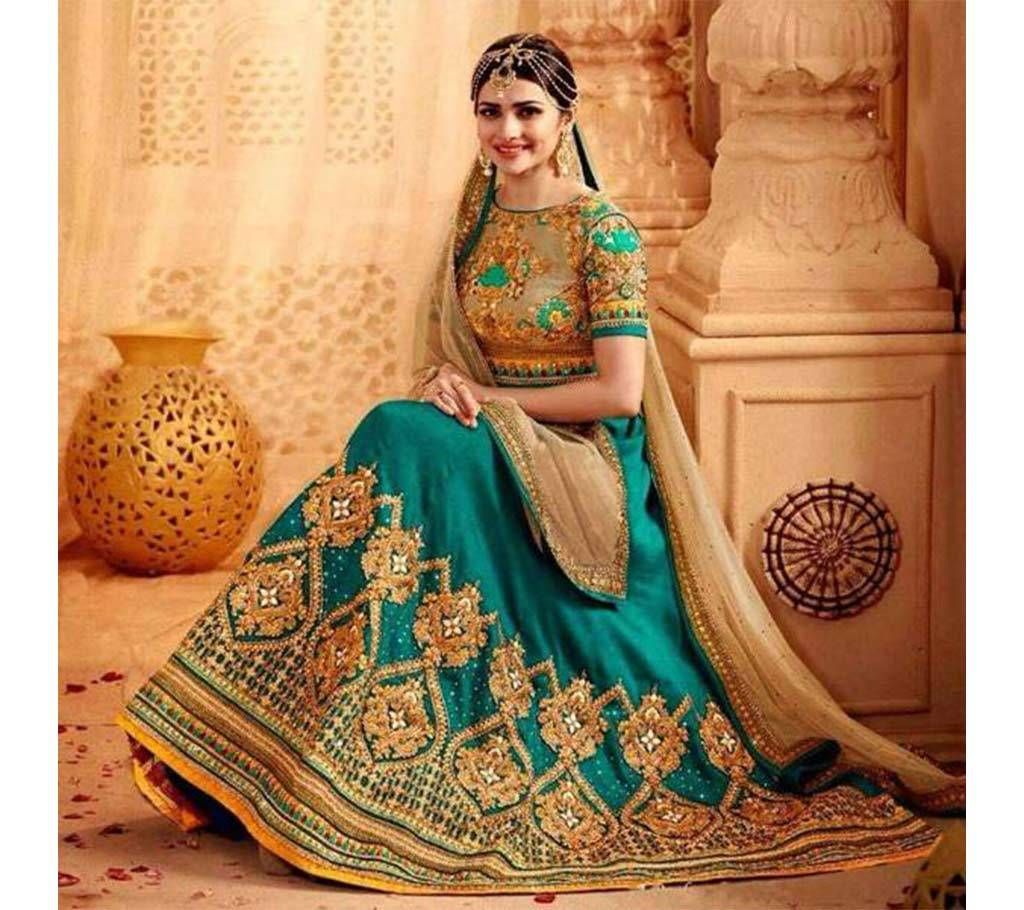 Raw Silk Embroidery Lehenga