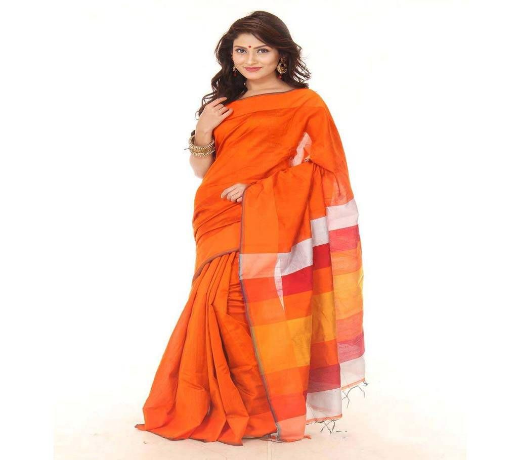 Orange Tosor Silk Sharee 