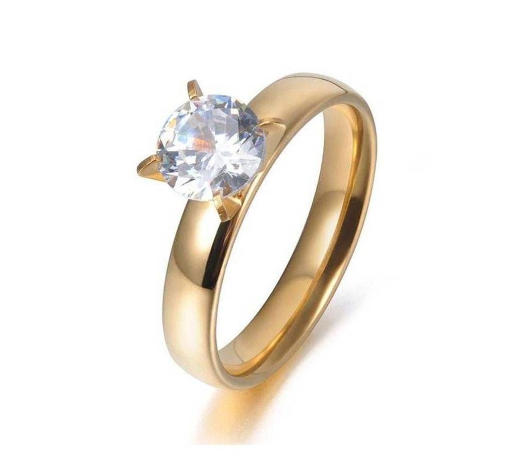 Gold Plated hion Design Twin Zircon CZ Finger Ring