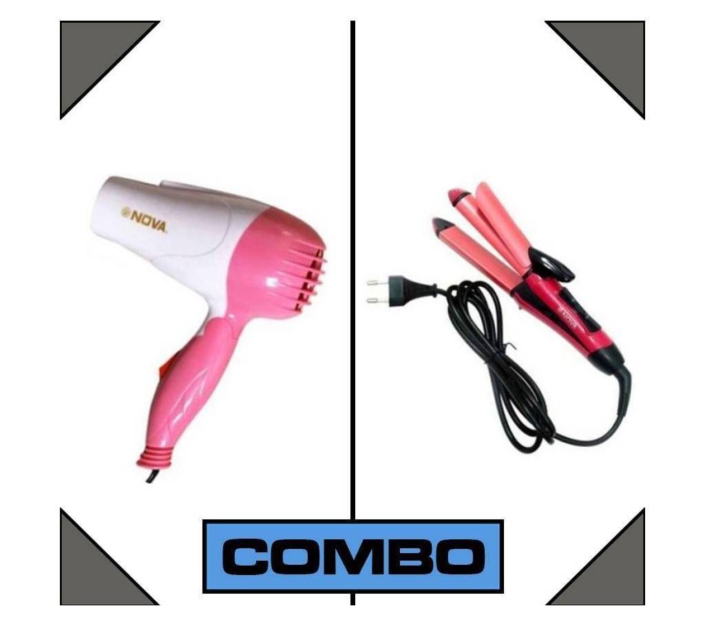 Kemei 2 in1 Hair Straightener + Nova NV 1290 Dryer