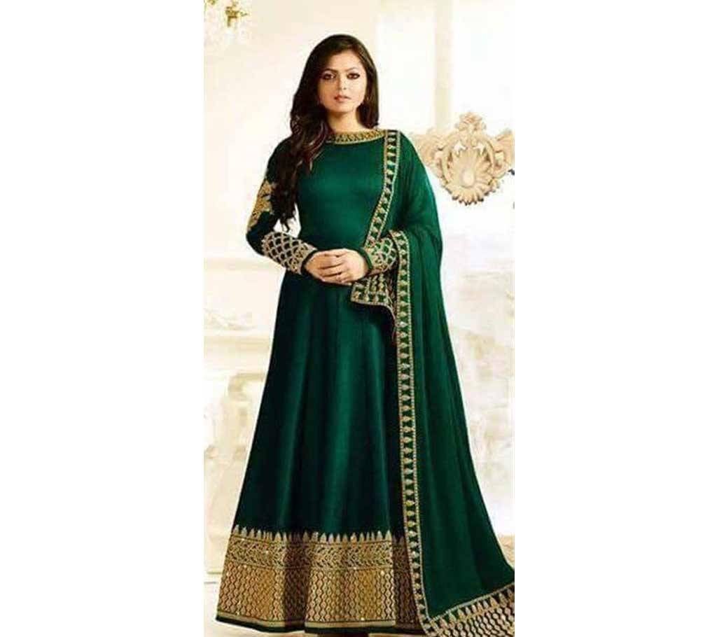 Unstitched Indian Embroidery Toshor Long Party Suit