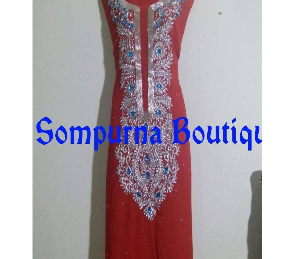 Unstitched Georgette Karchupi Kameez - one piece