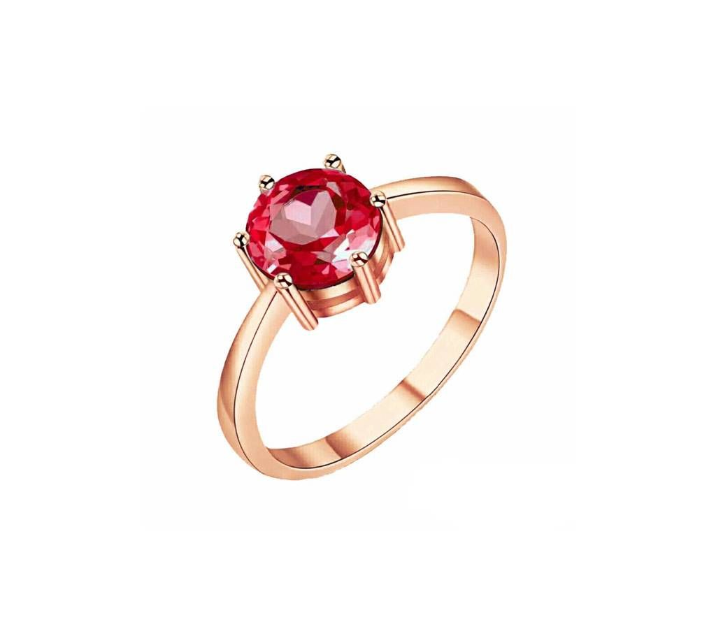 Rose Gold Red Colour Zircon Love Ring