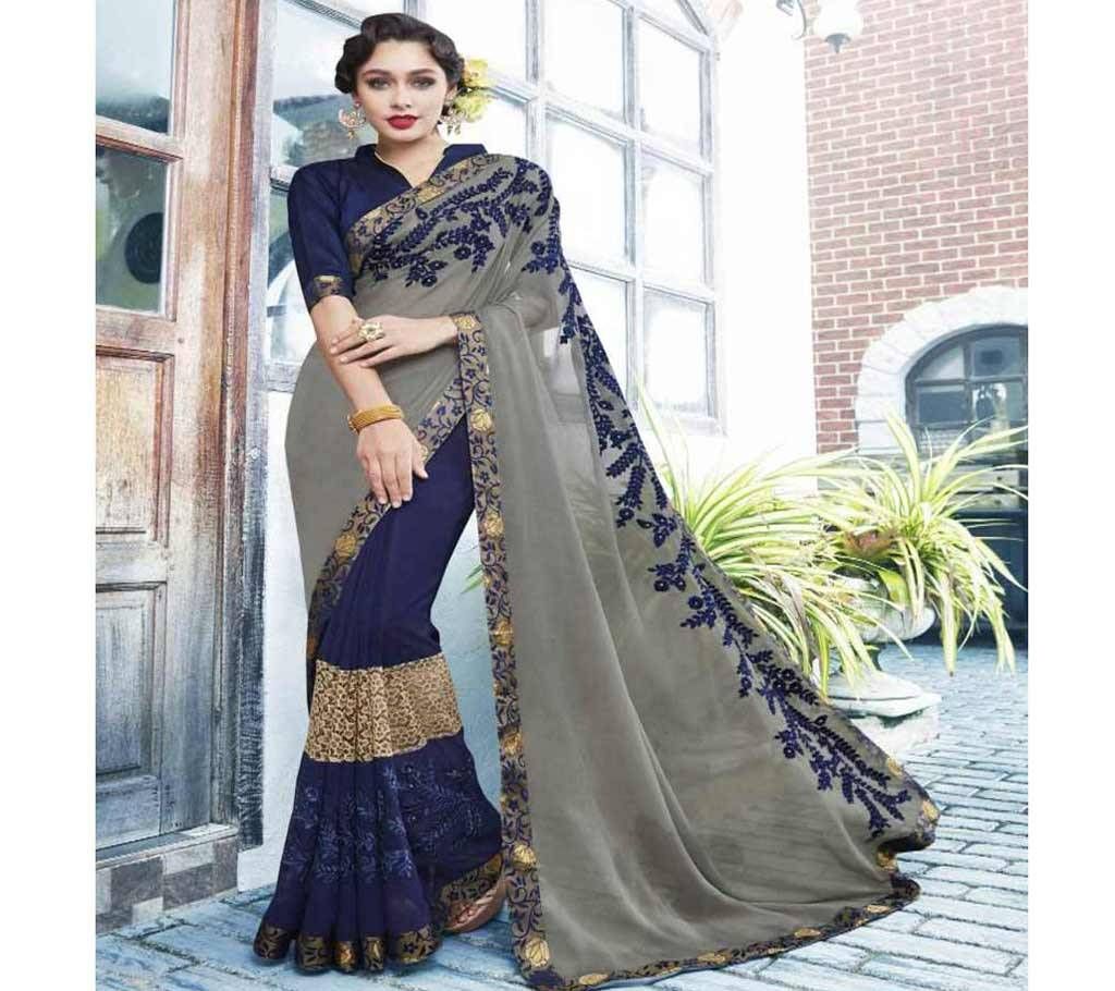 Georgette and embroidery work saree nsc-720