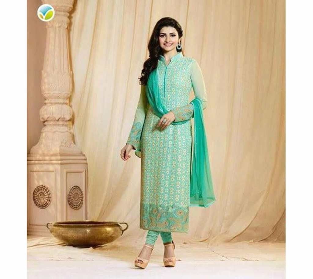 Indian Unstitched embroidery three pc