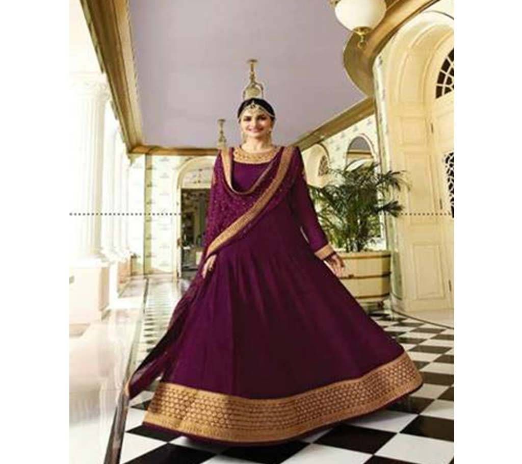Semi Stitched Embroidery Georgette Anarkoli - Copy