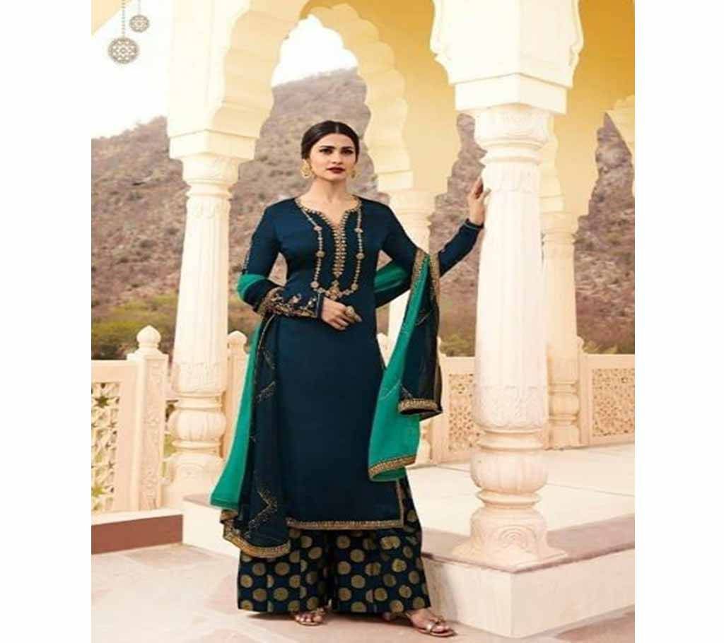Unstitched navy blue Prachi Desai Designer Palazzo Suit Prachi-7536