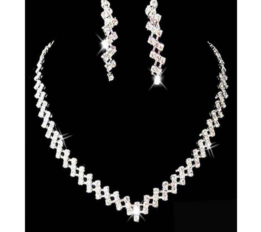 Pageant Jewelry Crystal Rhinestone Necklace Fashion Set