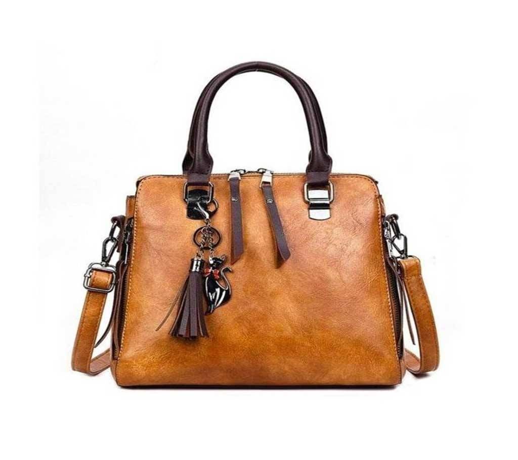 Women PU leather handbag, shulder bag (1828) Brown