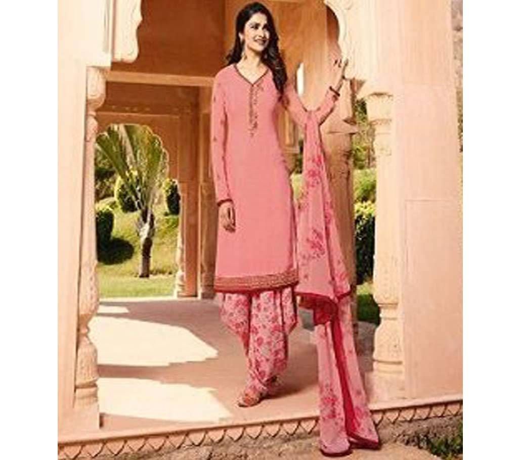 VINAY SILKINA ROYAL CREPE 16 PATIALA STYLE SALWAR KAMEEZ ( Light Pink )  - Copy