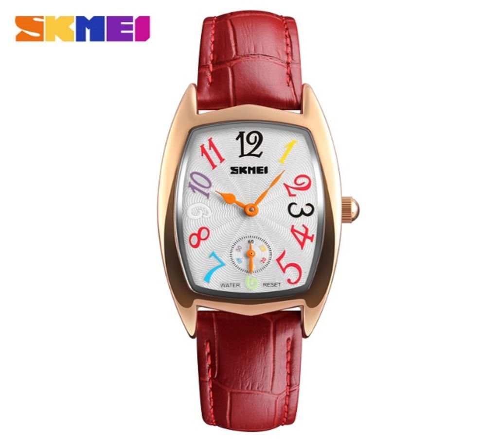 Ladies Watch Skmei Brown belt White design
