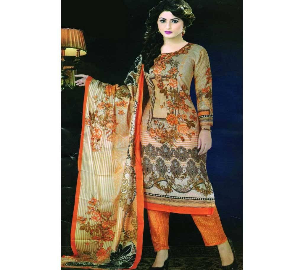 Unstitched Digital Print Cotton 3 pieces For Woman