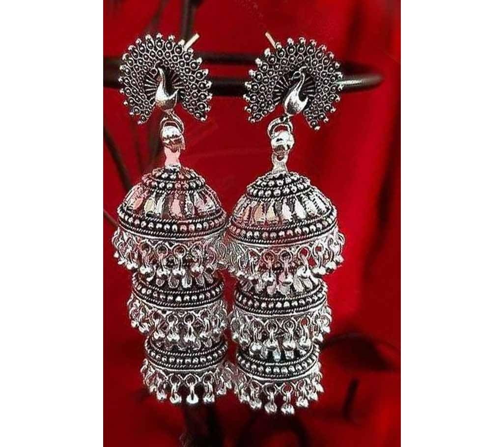 Antique Metal Silver Earring