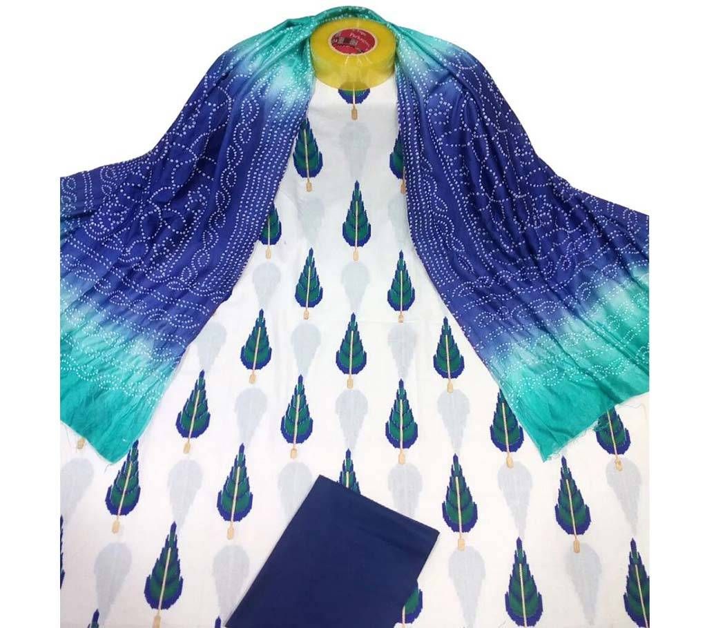 Unstitched skin printed cotton salwar kameez st-1030