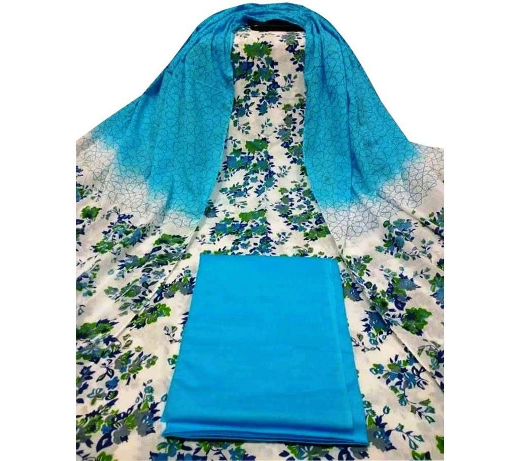 Unstitched skin printed cotton salwar kameez ST-76