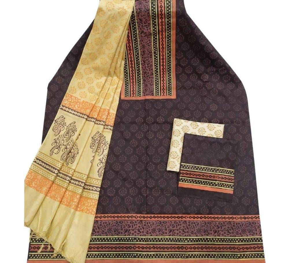 Unstitched Block Printed Cotton Salwar kameez fs-26