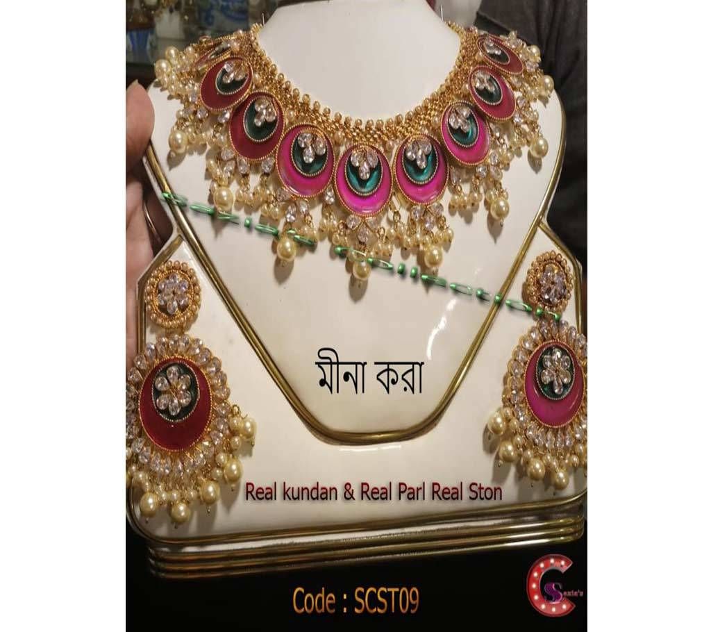 Gold Plated Make Mina Pearl Set