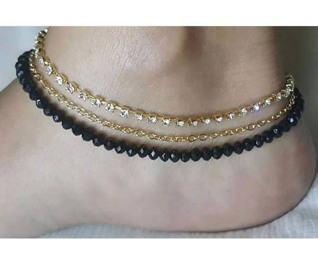 Three Layer Chain Setting Anklet
